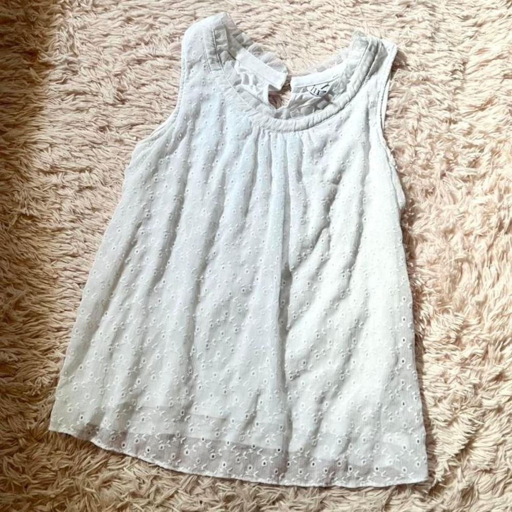 Eyelet Whimsical Ethereal Feminine Ruffle Tank‎ Womens M Coquette Twee Soft Girl